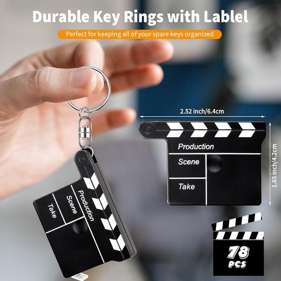 Movie Clapboard Key Chain with Tape Measure - Picture 3 of 10